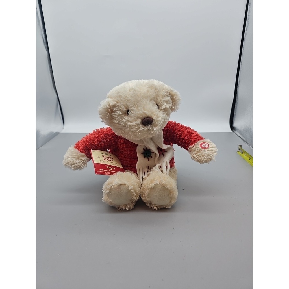 Hallmark Jingle Bear 14" Christmas Teddy Plush Stuffed Animal Plays Jingle Bell